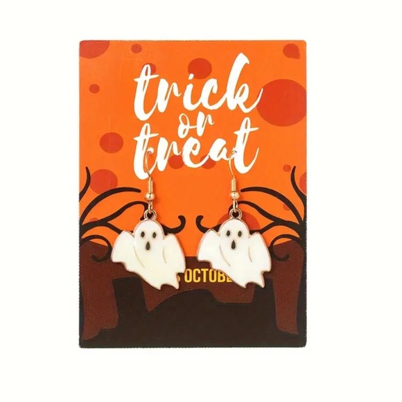 Glow-in-the-Dark Ghost Halloween Earrings – Cute Spooky Costume Jewelry - Picture 1 of 4